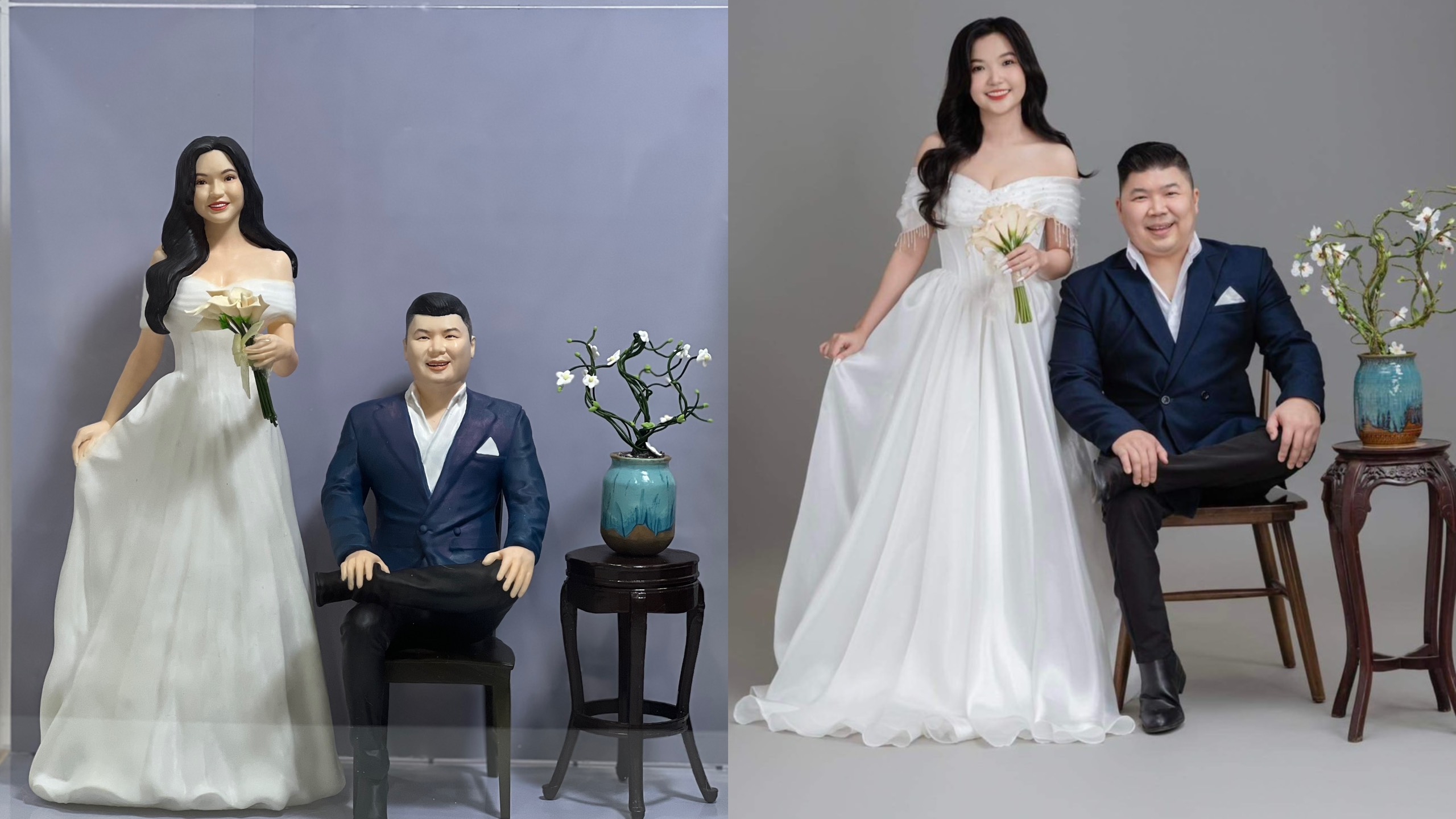 ❤️tượng mini 3D theo yêu cầu chân dung mini cá nhân❤️
