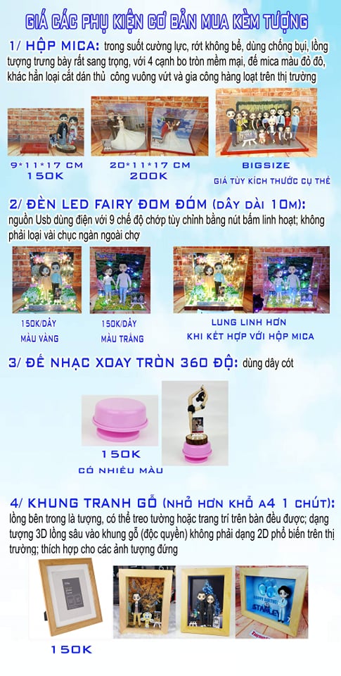 các loại đế tượng kèm theo, trang trí tượng 3D, đế bánh kem, đế trang trí theo yêu cầu