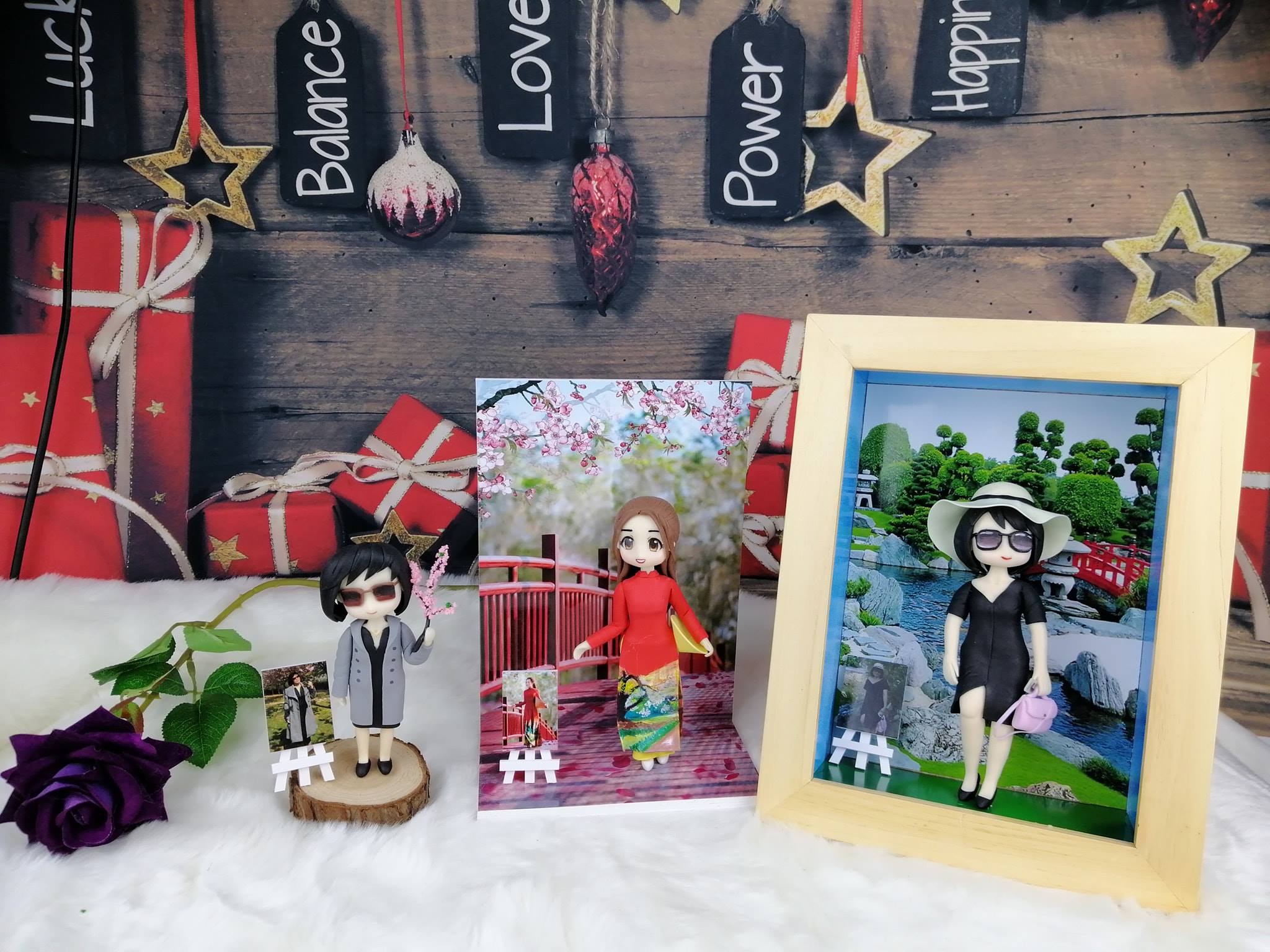 Khung tranh tượng chibi, khung tranh 3D, khung tranh đám cưới