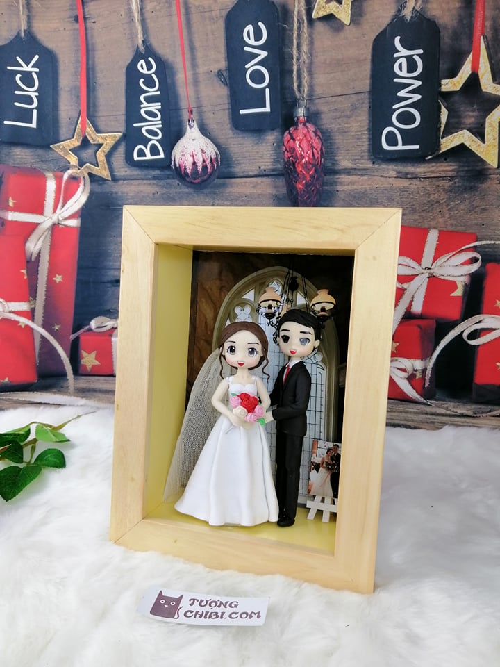 Khung tranh tượng chibi, khung tranh 3D, khung tranh đám cưới