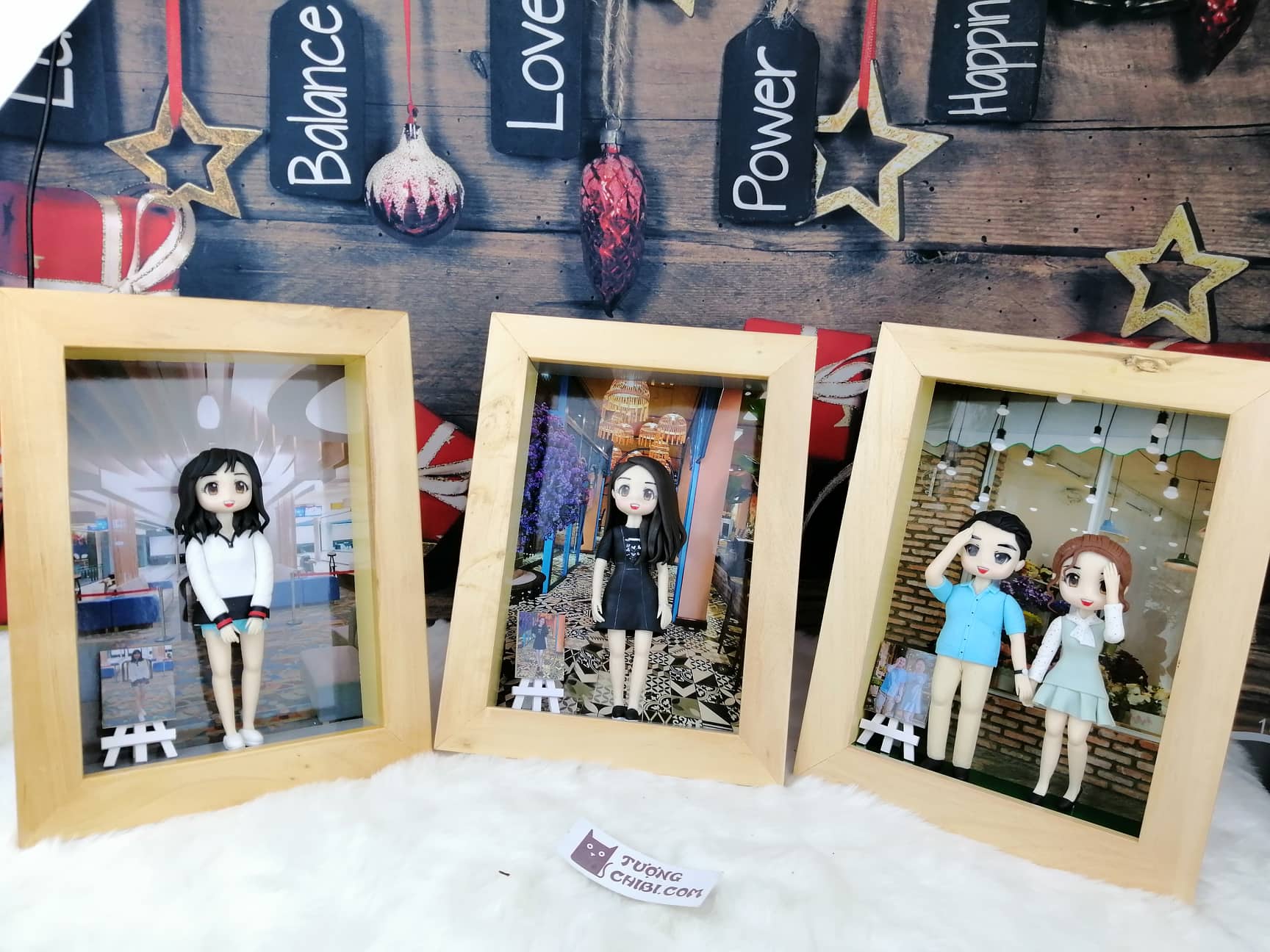 Khung tranh tượng chibi, khung tranh 3D, khung tranh đám cưới