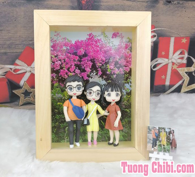 khung tranh gỗ thông 3D