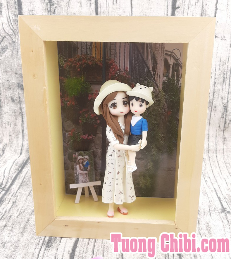 khung tranh gỗ thông 3D