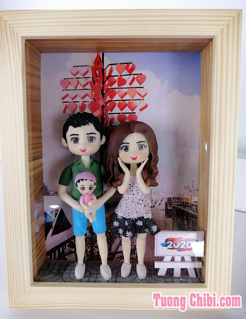 khung tranh gỗ thông 3D