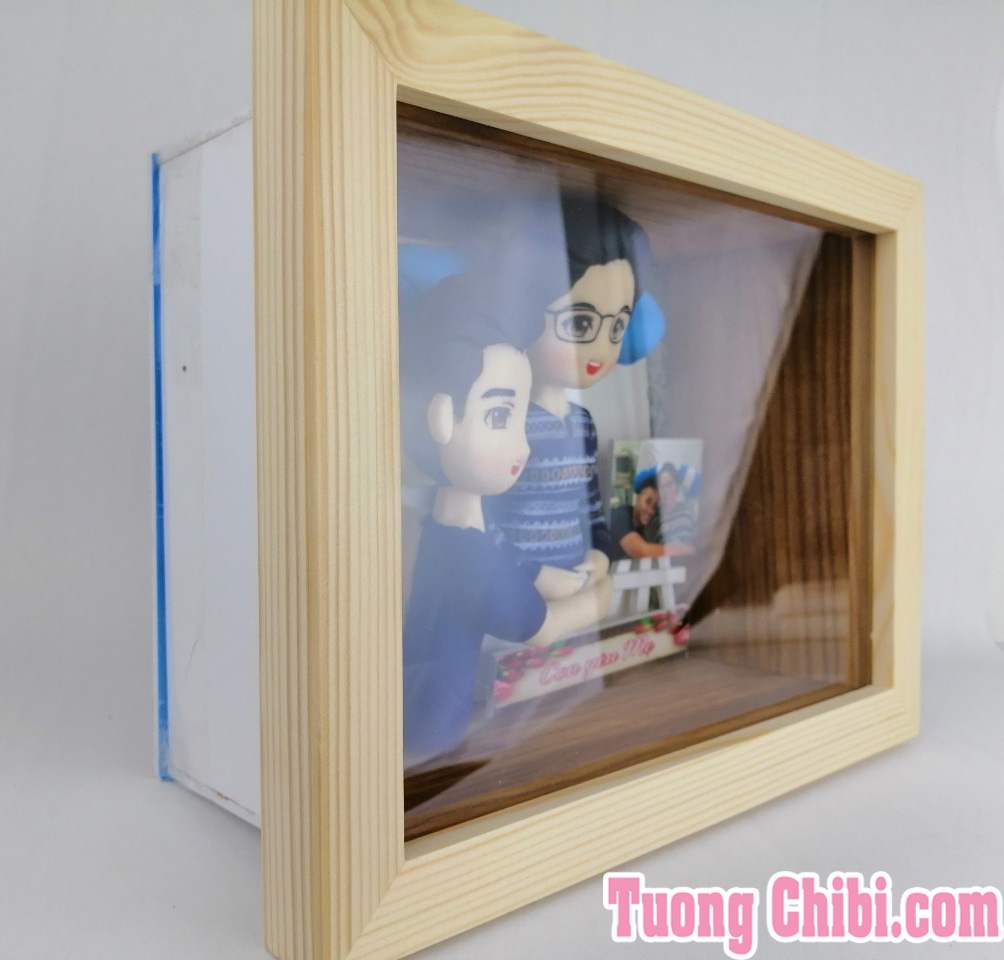 khung tranh gỗ thông 3D