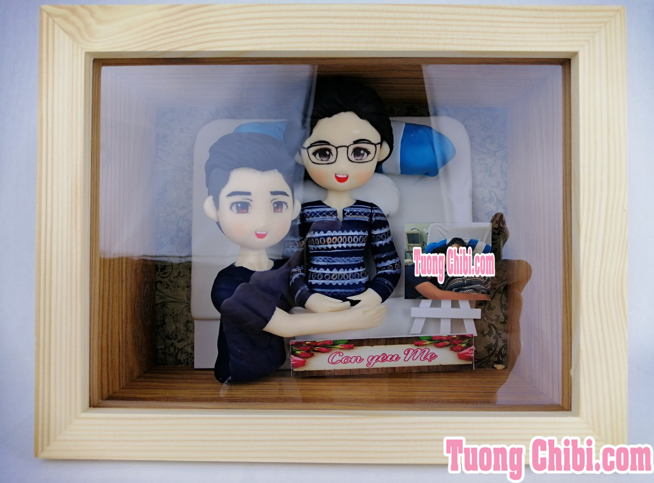 khung tranh gỗ thông 3D
