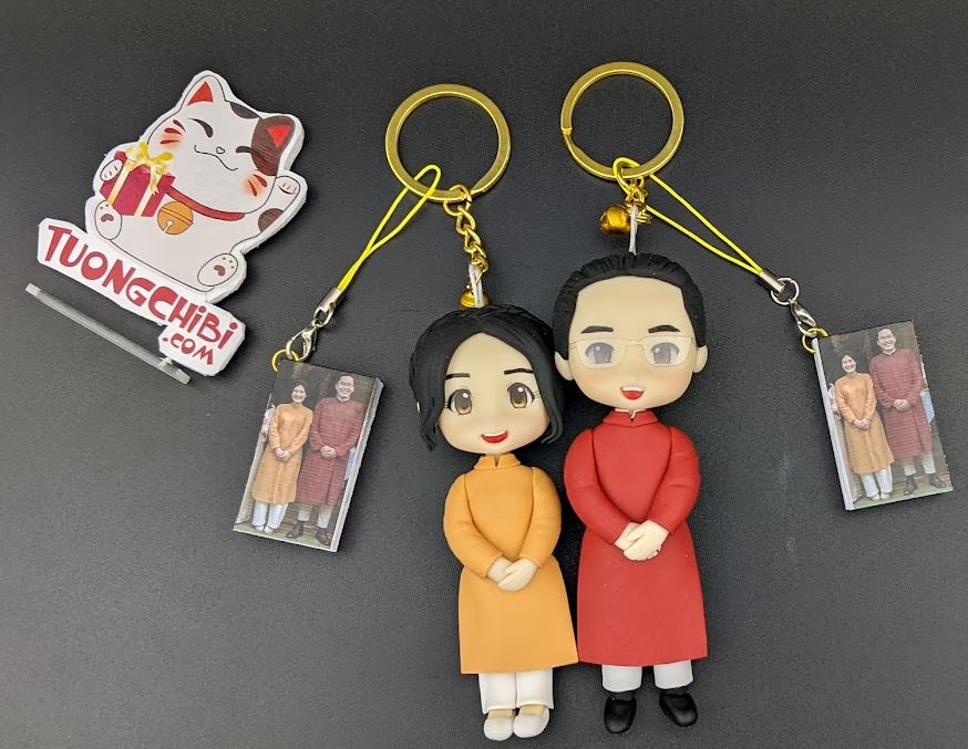 móc khóa tượng chibi, móc khóa theo yêu cầu, móc khóa 3D, quà lưu niệm