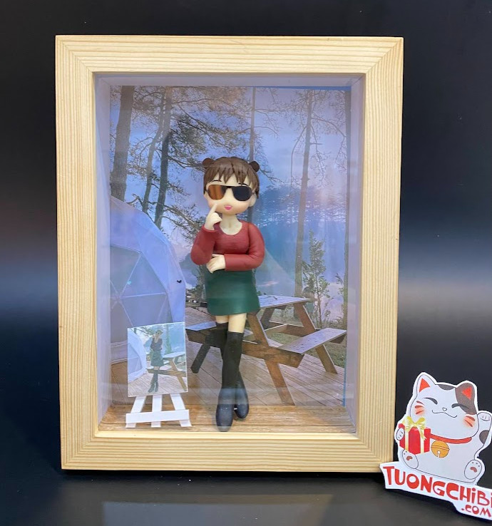 khung tranh gỗ thông 3D có đèn mẫu mới tháng 4/2020