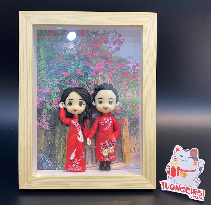khung tranh gỗ thông 3D có đèn mẫu mới tháng 4/2020