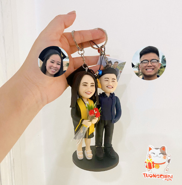 móc khóa tượng chibi, móc khóa theo yêu cầu, móc khóa 3D, quà lưu niệm